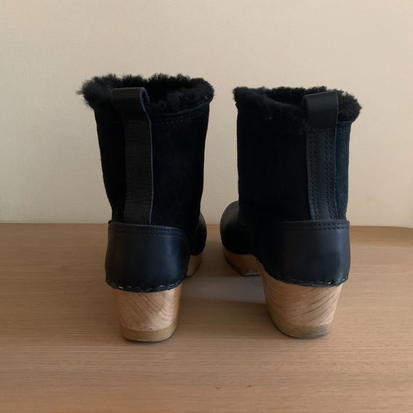 No.6 5" Shearling Clog Boot Mid Heel Suede Size 7 - Picture 7 of 13